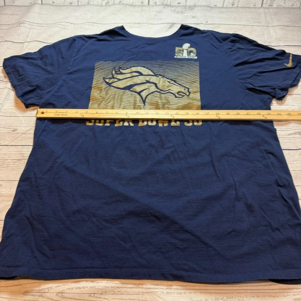 The Nike Tee Denver‎ Broncos NFL Shirt Super Bowl 50 Blue Men's Size XXL